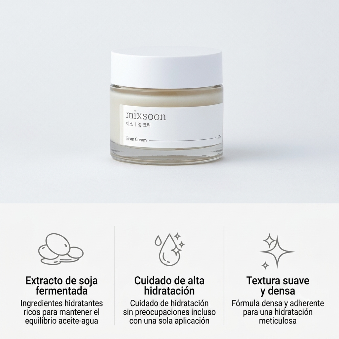 Mixsoon Bean Cream – Crema Facial Nutritiva e Hidratación Profunda 50 ml