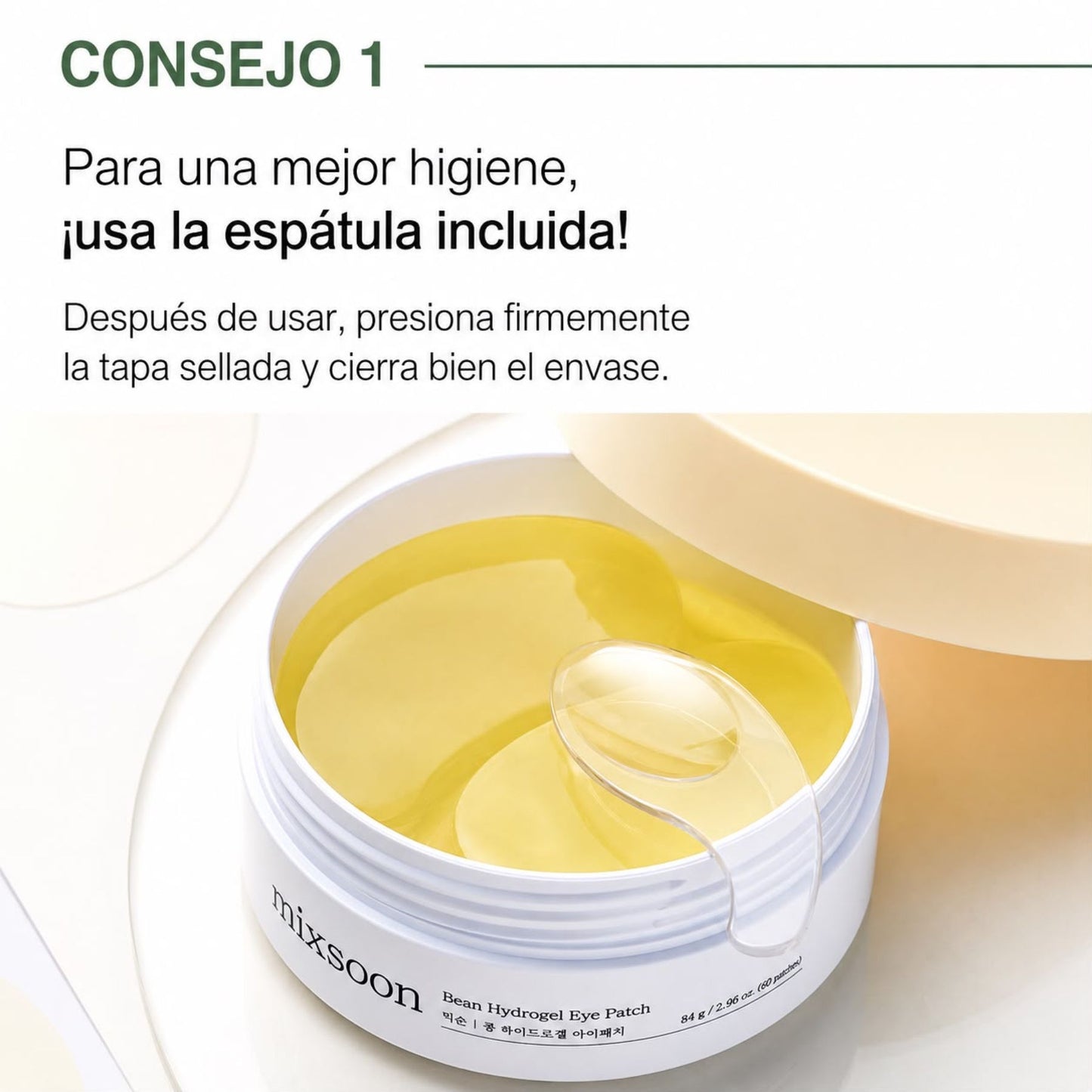 Mixsoon Bean Hydrogel Eye Patch – Parches Hidrogel para Ojos Hidratantes e Iluminadores