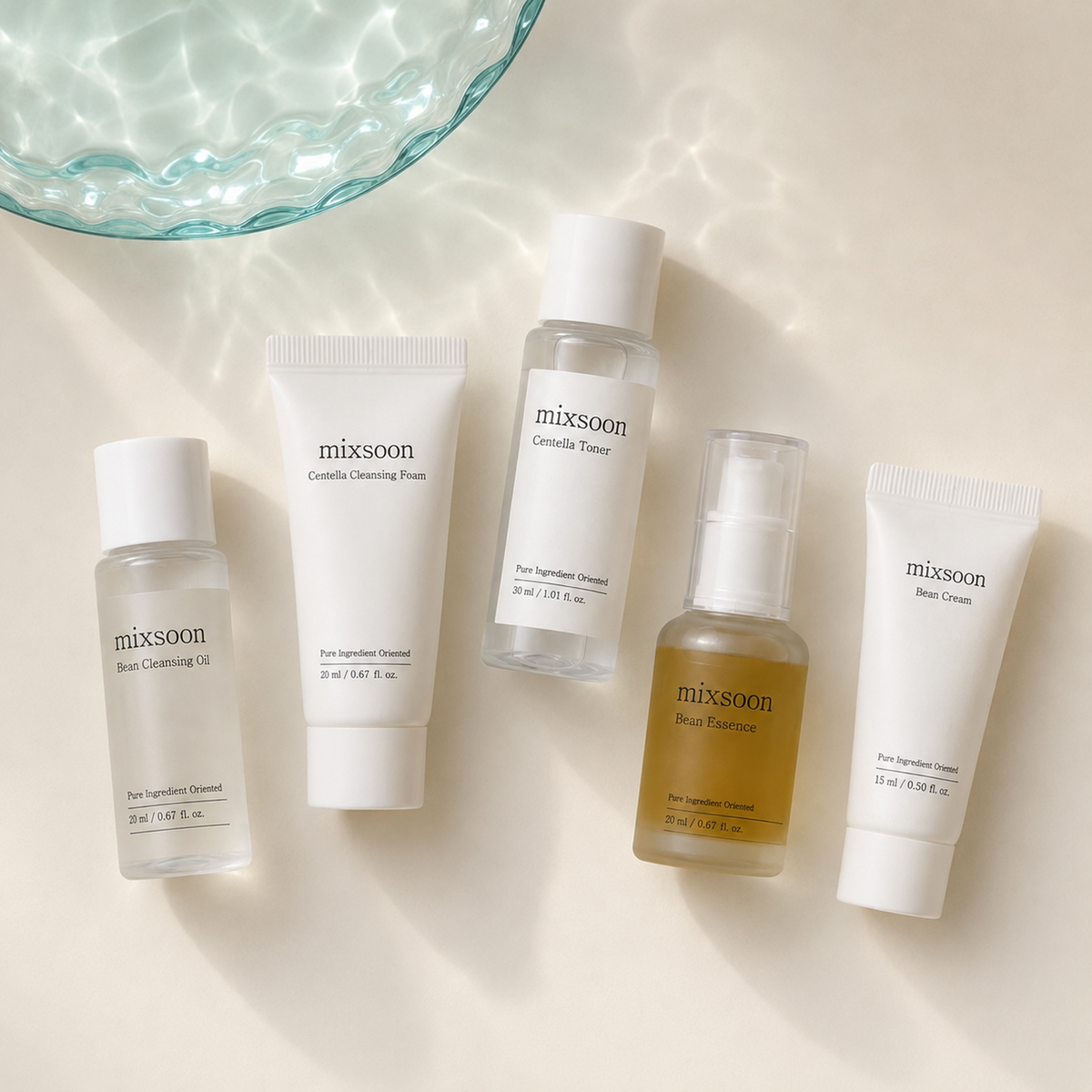 Mixsoon Pure Glow Essentials Set – Rutina Coreana Completa de 5 Pasos