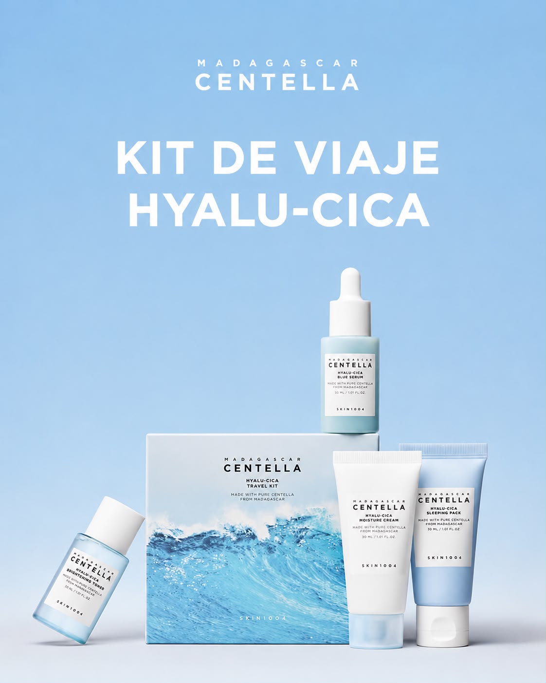 SKIN1004 Madagascar Centella Hyalu-Cica Travel Kit – Hidratación y Calma