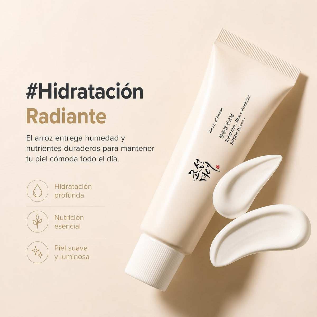 Beauty of Joseon Relief Sun Rice + Probiotics SPF50+ | Protector Solar Coreano Hidratante
