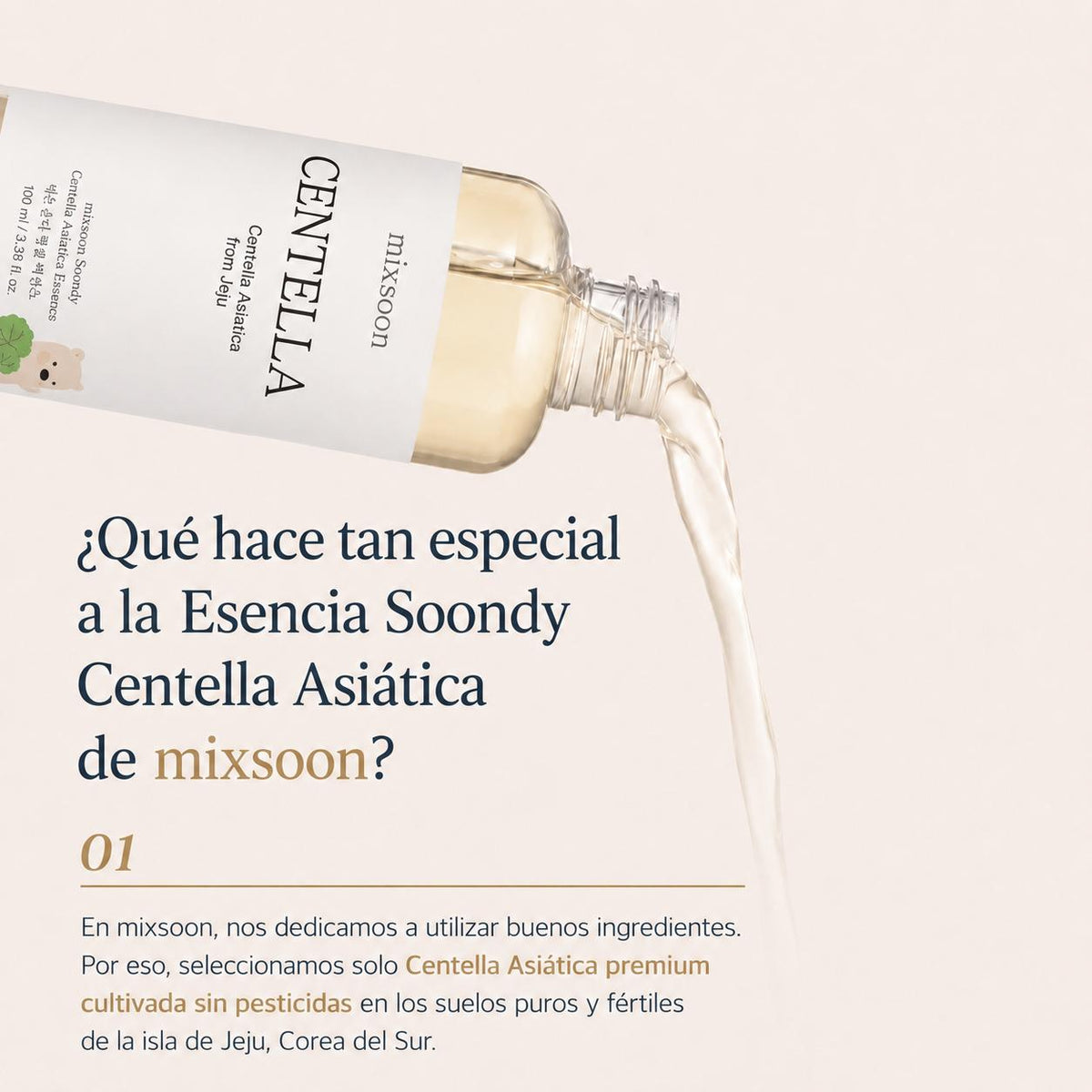 Mixsoon Soondy Centella Asiatica Essence | Esencia Calmante e Hidratante 100 ml
